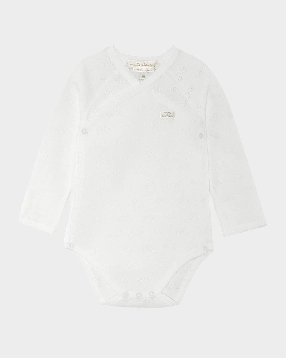 Kid's Pointelle Angel Wings Bodysuit, Size Newborn-